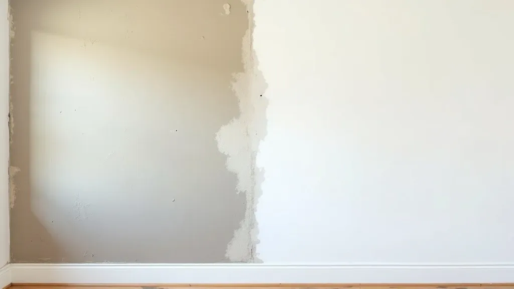 A real Chandler mold removal job shown before and after — mold-damaged surface on the left, cleaned and repaired on the right.