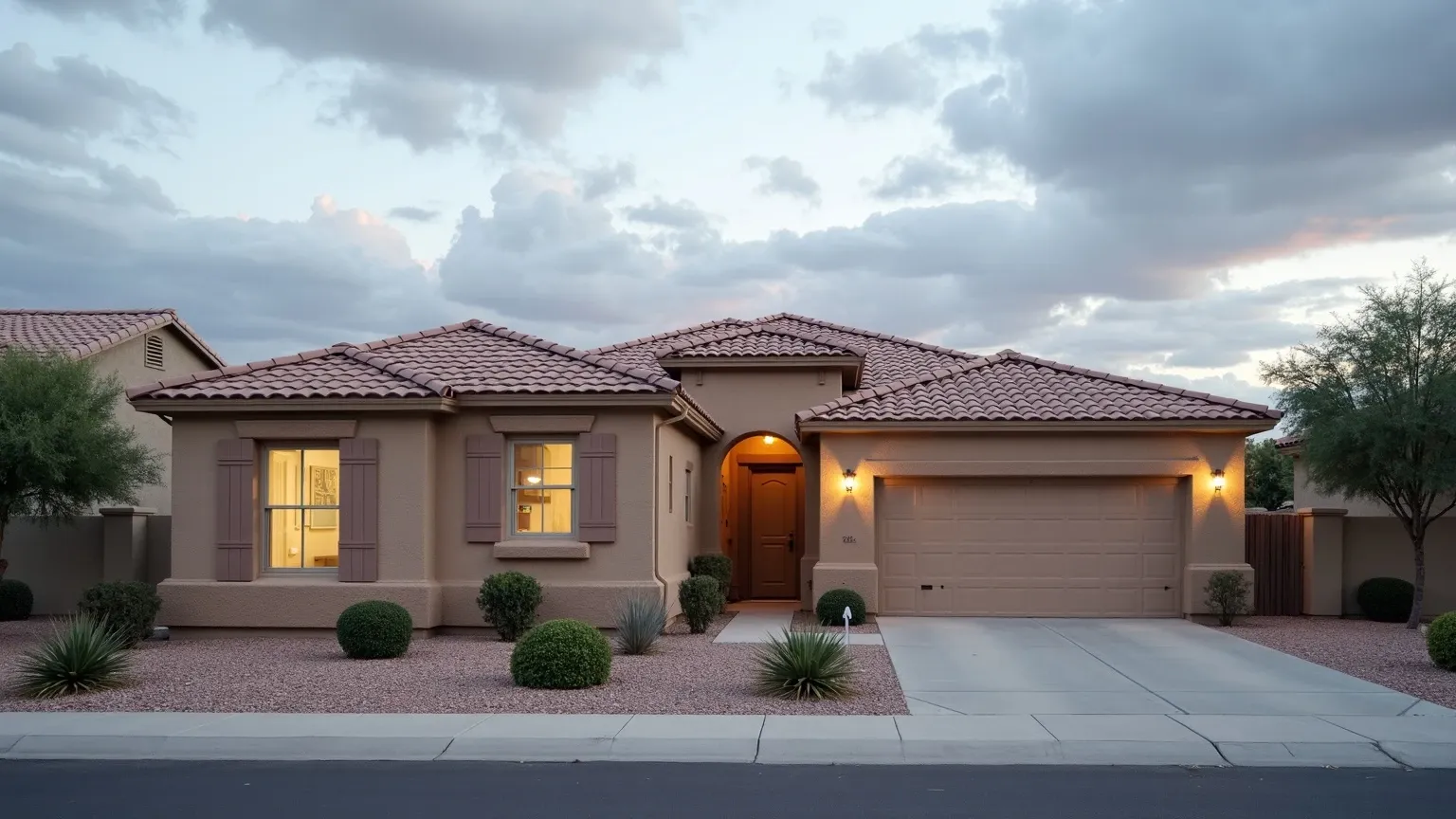 A newer Gilbert suburban home where attic AC condensate is a common hidden mold source.