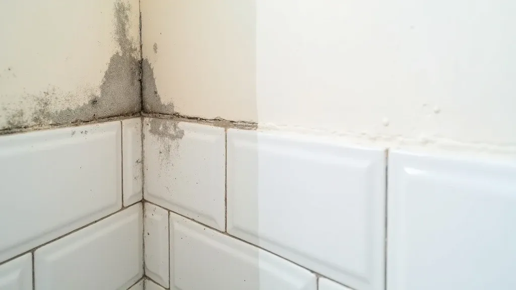 A real Scottsdale mold removal job shown before and after — mold-damaged surface on the left, cleaned and repaired on the right.